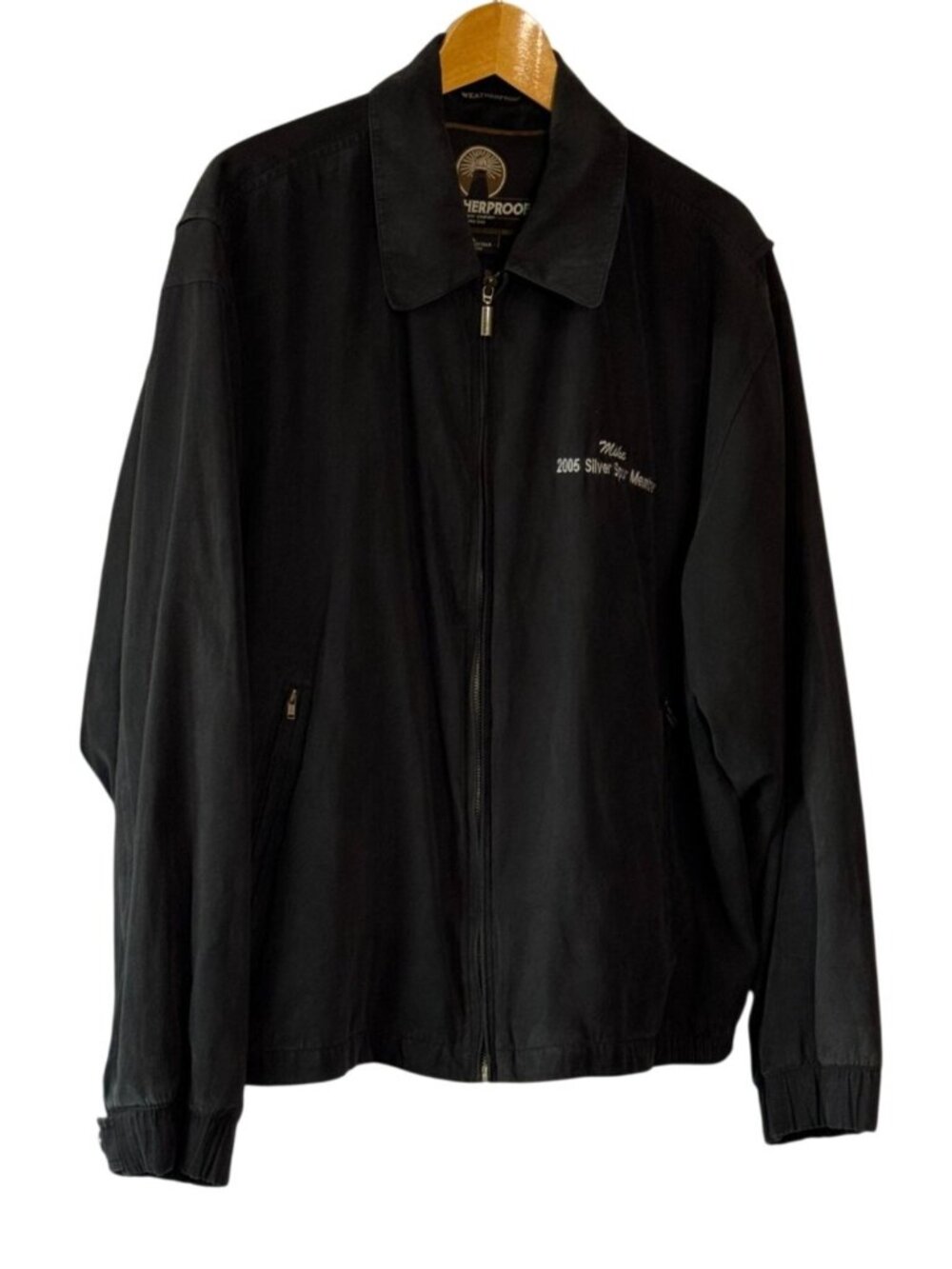 Weatherproof Vintage Black Embroidered Jacket XL Personalized
